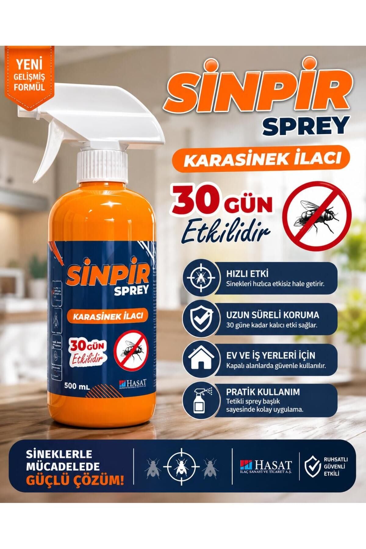 Sinpir Spray 500 Ml Kara Sinek İlacı